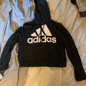 Adidas black cropped hoodie!